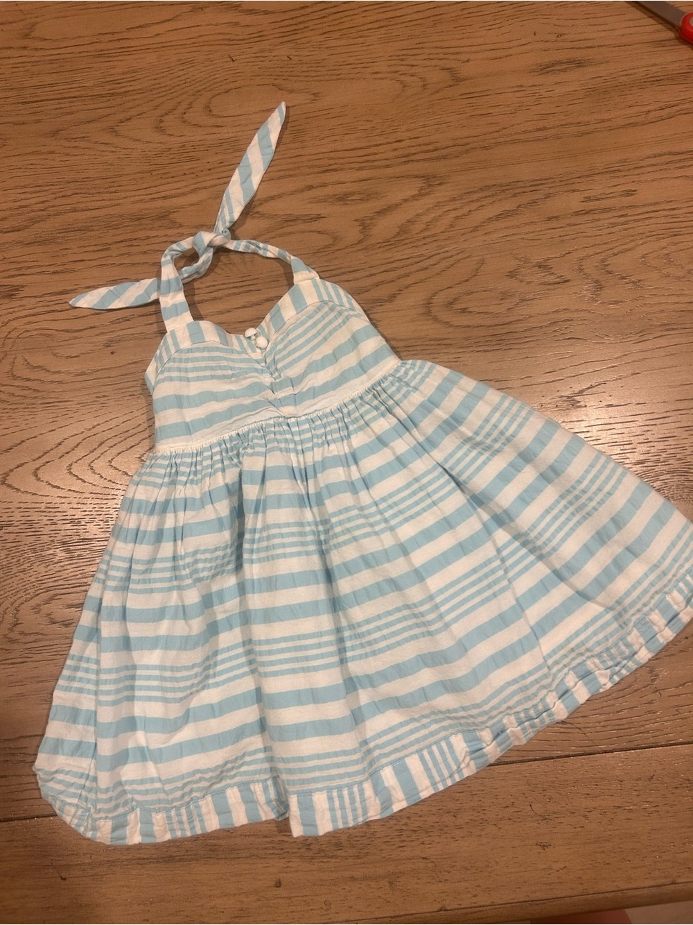 Janie and Jack 12-18mo blue striped summer halter dress